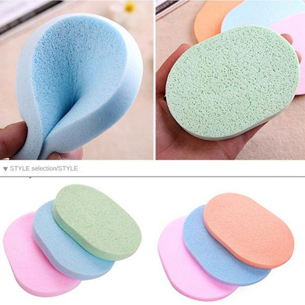 2 Pcs Random Color Facial Cleansing Sponges To Remove Impurities
