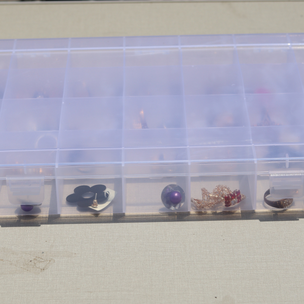 Jewelry Organizer Square Plastic Storage Box for Multipurpose Use 