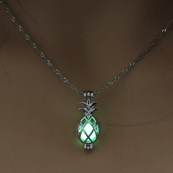 Glow In The Dark Pineapple Necklace Hollow luminous pendant For Women & Girls - Fashion Jewelry