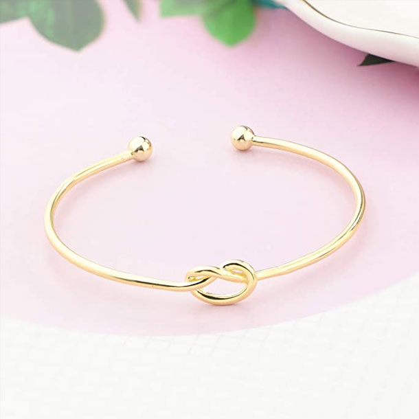 Women's Fashion Elegant Open Cuff Knot Adjustable Bangles Chic Accessories for Girls