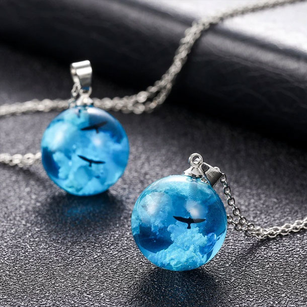 Luminous Round Ball Sky Clouds Glowing Necklace For Men & Women 