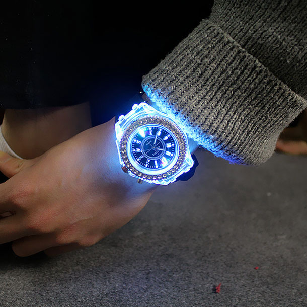 High-Quality Flash Luminous Multicolor LED Wrist Watch For Women & Men