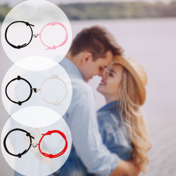 Attractive 2pcs Charm Couple Magnetic Bracelets Jewelry for Men and Women, Symbolizing Love and Connection