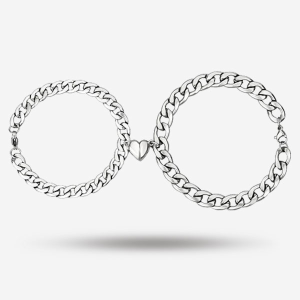 2Pcs/Set Magnetic Heart Attraction Charm Bracelets For Couples