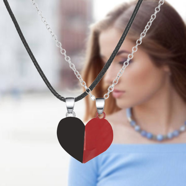 2Pcs/Set Magnetic Splicing Heart Couple Pendants For Men & Women-Stylish Magnetic Necklaces