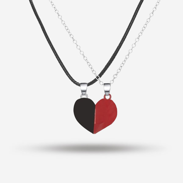 2Pcs/Set Magnetic Splicing Heart Couple Pendants For Men & Women-Stylish Magnetic Necklaces