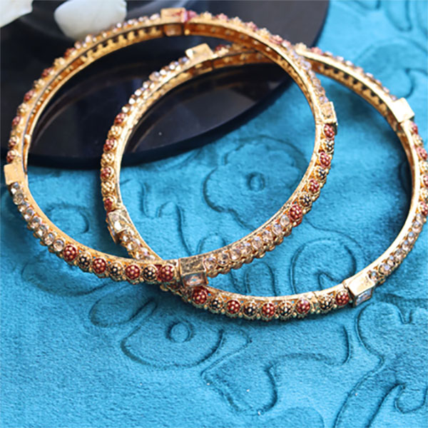 2Pcs Stunning Golden Bangles Set For Every Occasion- Shine on Your Wrists