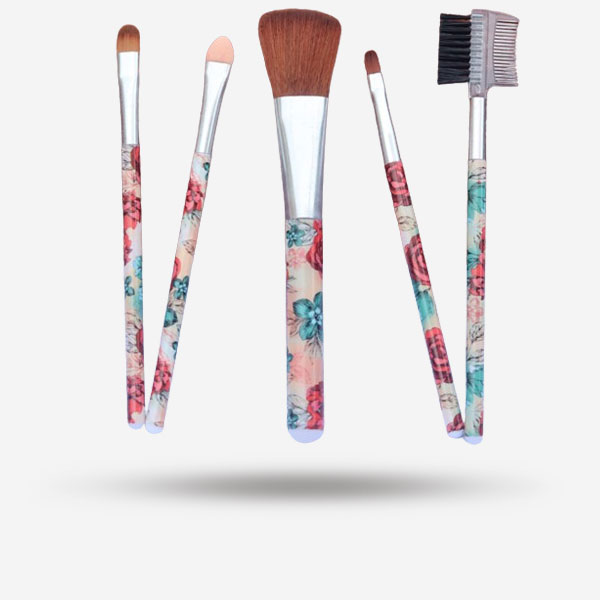 5 Pcs Multicolor Portable Soft Makeup Brushes Set- Cosmetic Tools
