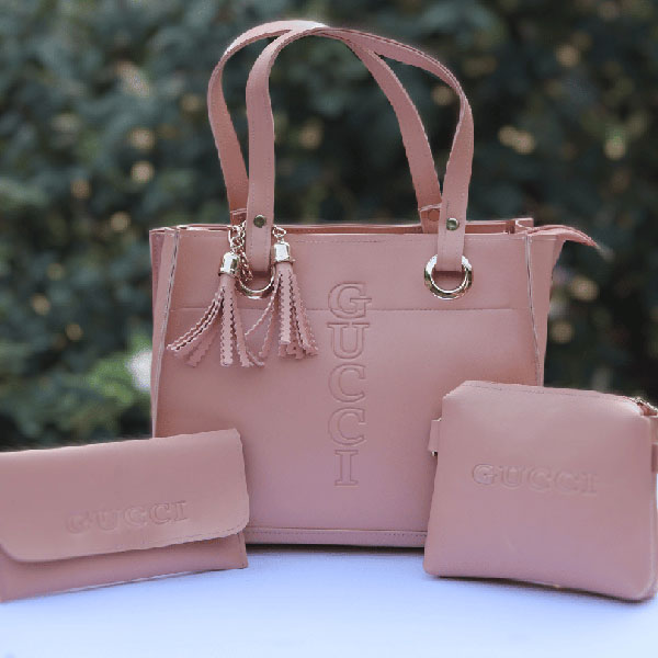 Beautiful 3-in-1 Pink Ladies Bags - Backpack, Shoulder Bag & Clutch
