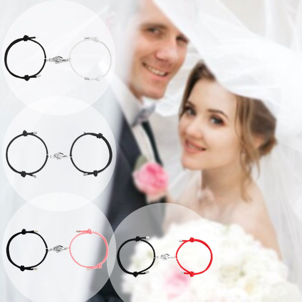  Beautiful Romantic Couple Adjustable Magnetic Paired Bracelets For Unisex