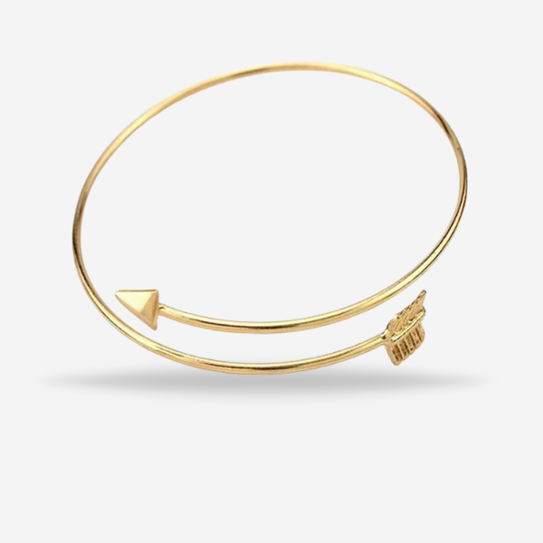 Stylish Women's Open Cuff Adjustable Gold Arrow Bracelet Perfect Accessory for Girls with Timeless Elegance