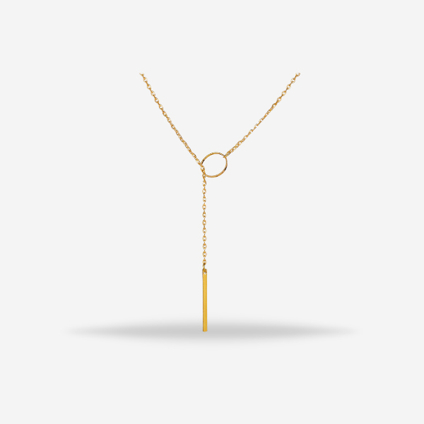 Creative Geometric Shape Long Chain Pendant Golden Necklace For Girls
