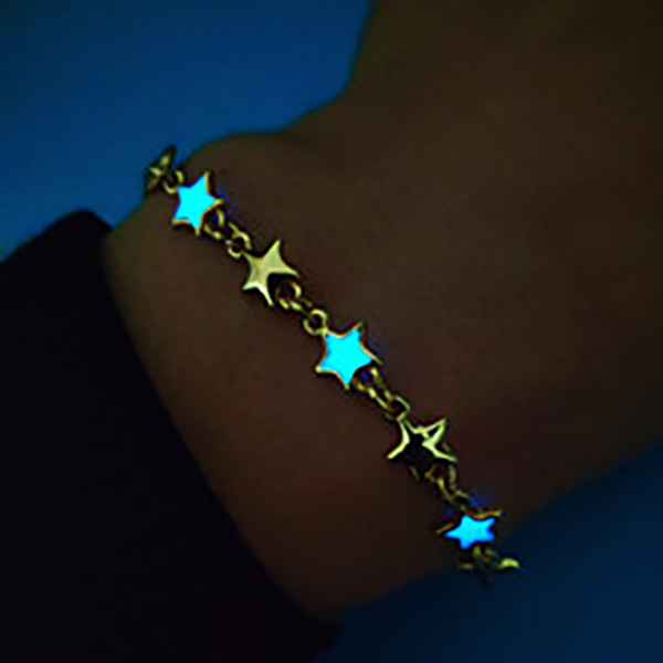 Adding a Touch of Magic and Mystery With Luminous Linking Stars Golden Bracelet Glowing in the Dark Jewelry for Women & Girls