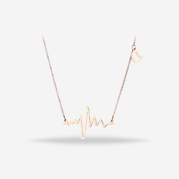 Stunning Heart-Beat Design Chain Necklace Elegant Wedding Jewelry For Women & Girls