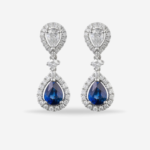 Fashion Elegant Blue Crystal Water Drop Luxury Earrings For Women & Girls