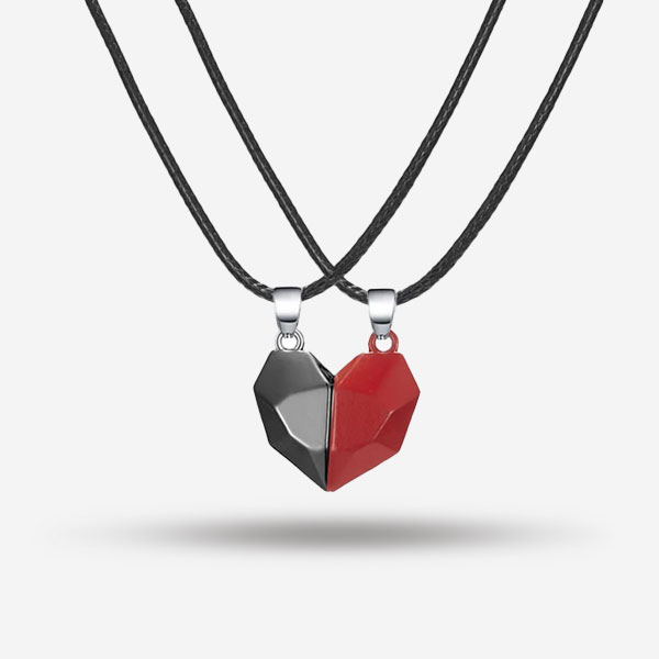 Fashionable Magnetic Heart Shape Pendant Necklace for Couples - Perfect Matching Jewelry for Boys and Girls
