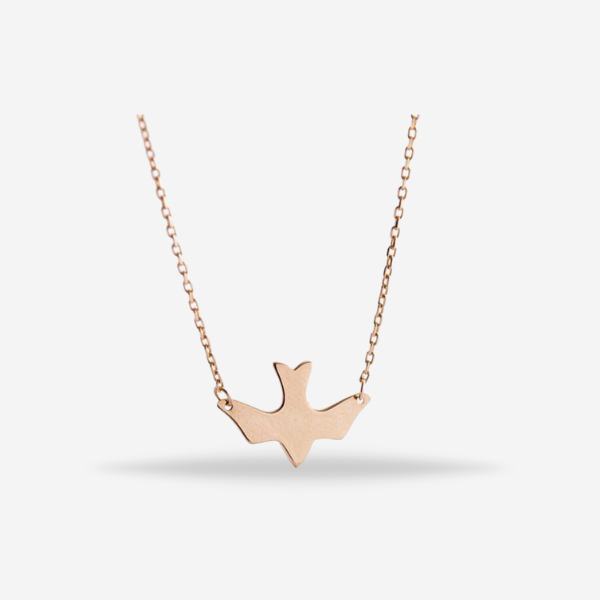 Golden Tiny Bird Design Chain Pendant Fashion Jewelry For Girls