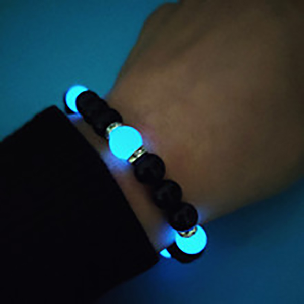 Handmade Beaded Stone Luminous Bracelet Glow In Dark Jewelry For Unisex