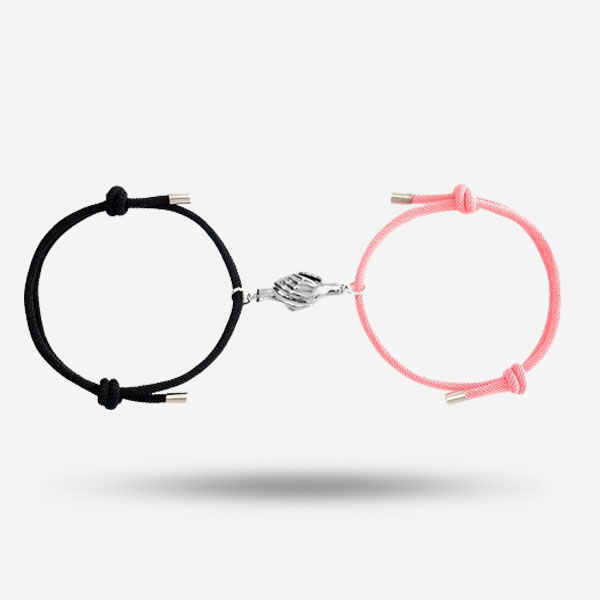 Hands in Hands Romantic Adjustable Magnetic Paired Bracelet Set For Couples