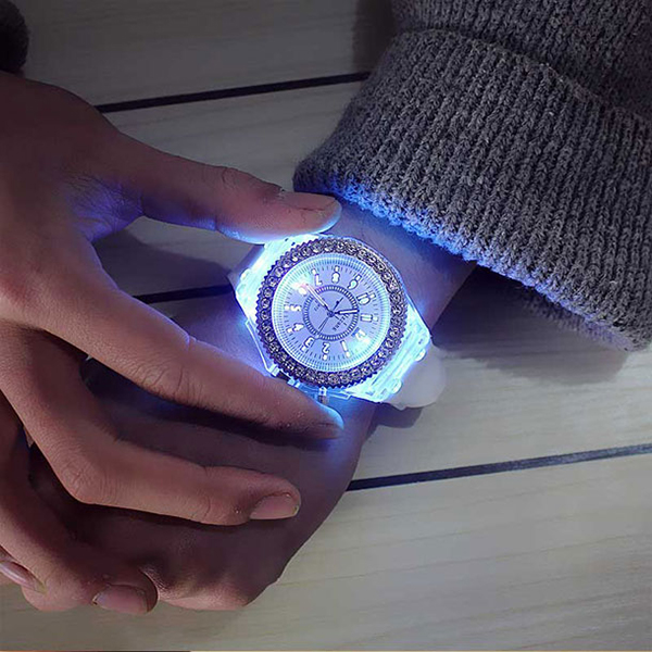 High-Quality Flash Luminous Multicolor LED Wrist Watch For Women & Men