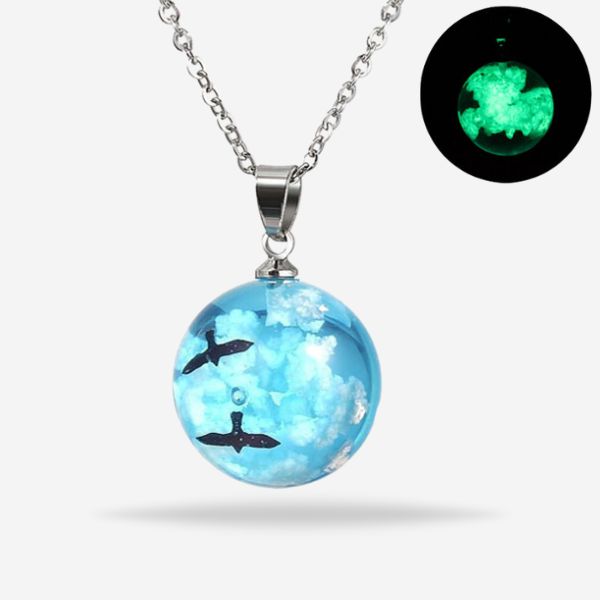 Luminous Round Ball Sky Clouds Glowing Necklace For Men & Women 