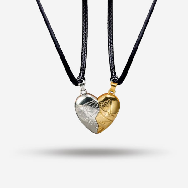 New Fashion Couple Magnetic Necklace Heart Pendant Wedding Necklace for Couples 