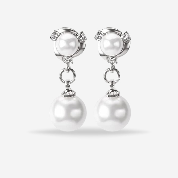 New Fashionable Crystal Pearl Stud Earrings For Girls & Women 