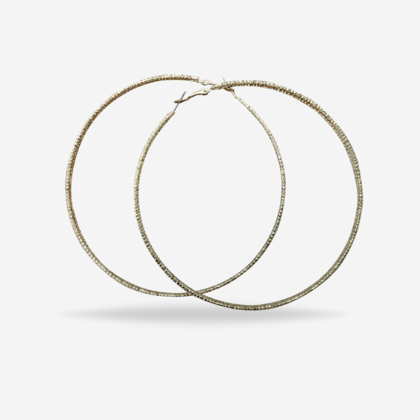 New Simple Big Round Golden Hoops Earrings For Girls