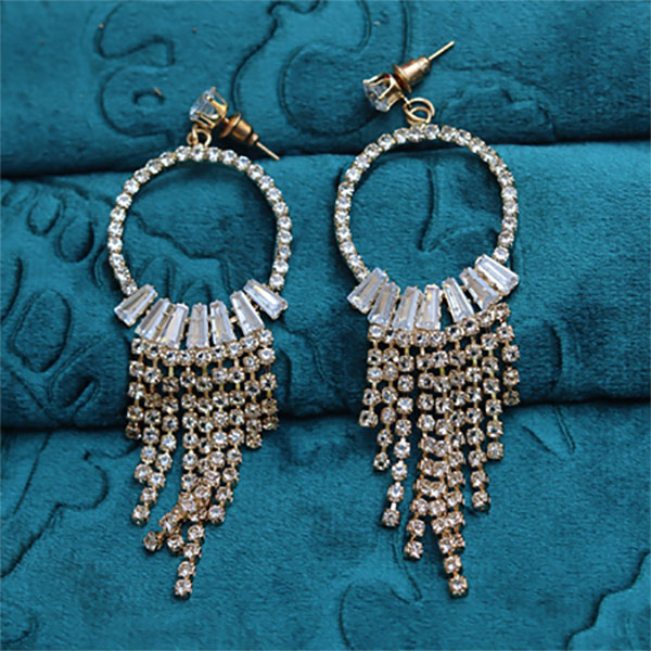 New Stunning Round-Shaped Crystal Earrings For Girls & Women
