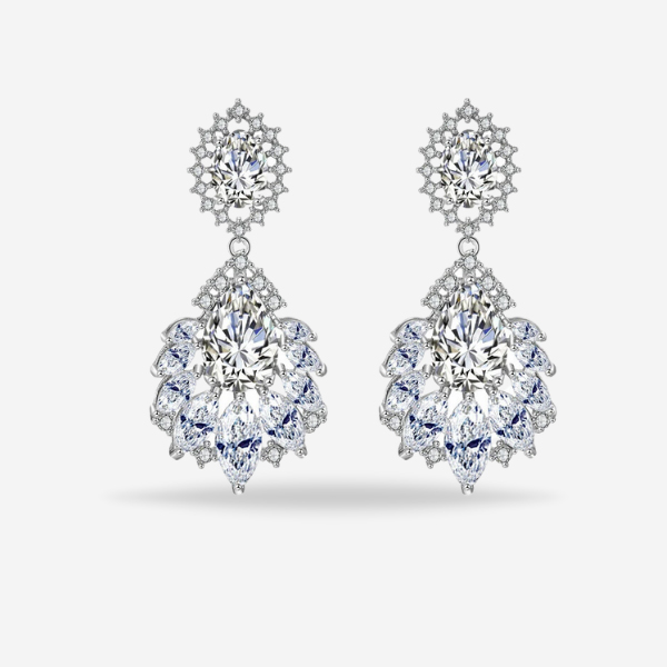 New Style Dangle Drop Crystal Bride Earrings For Women's Party Jewelry