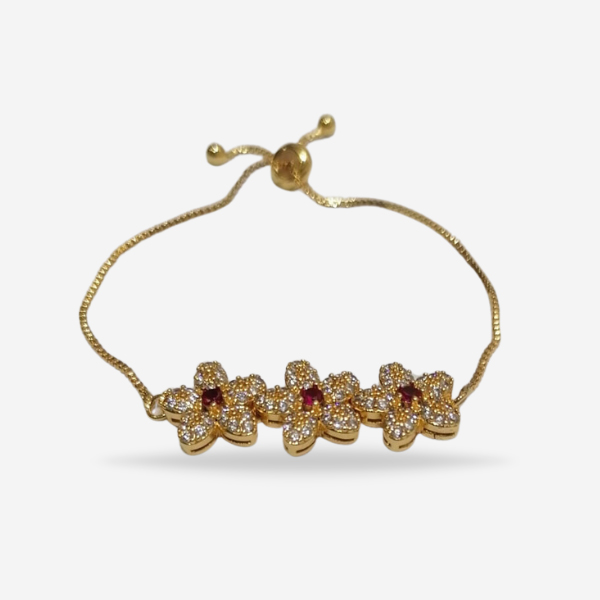 New Trendy Style Flower-Shaped Golden Bracelet For Girl's Beauty
