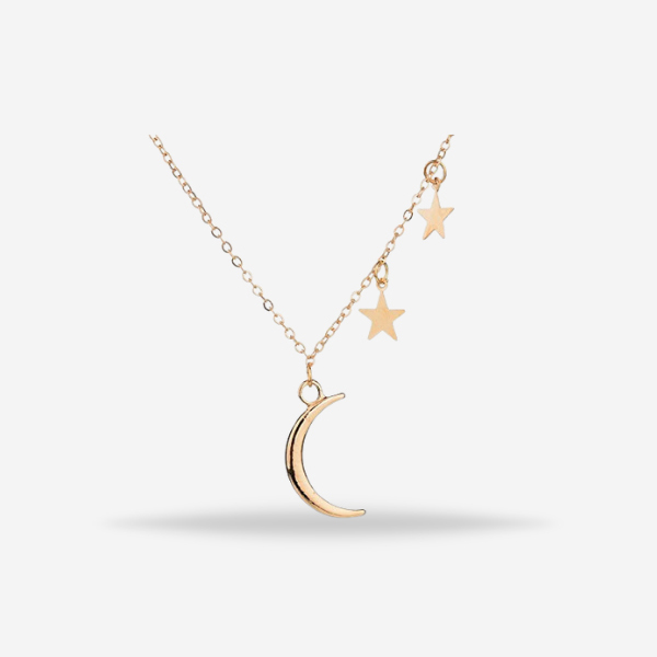 Romantic Moon Star Combination Necklace Jewelry For Girls