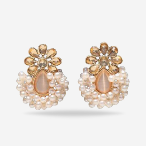 Simple Style Crystal Pearl Statement Earrings For Girls & Women