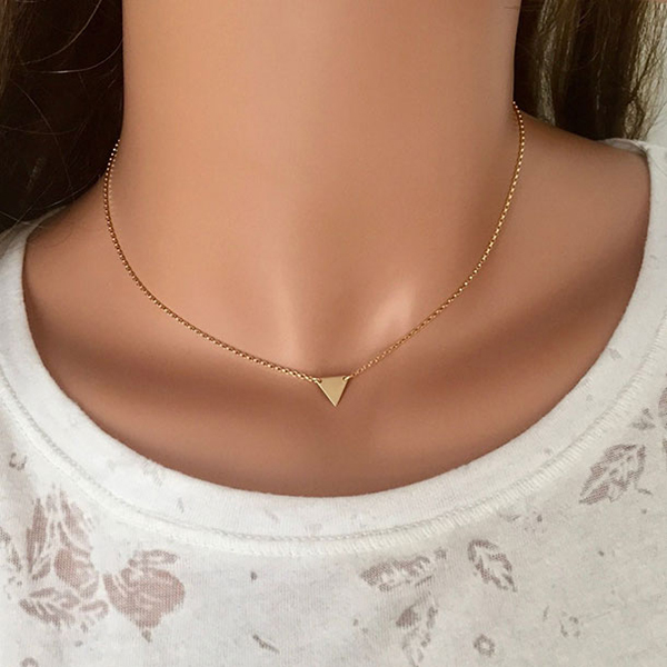 Solid Single Triangle Beautiful Adjustable Pendant Necklace For Girls