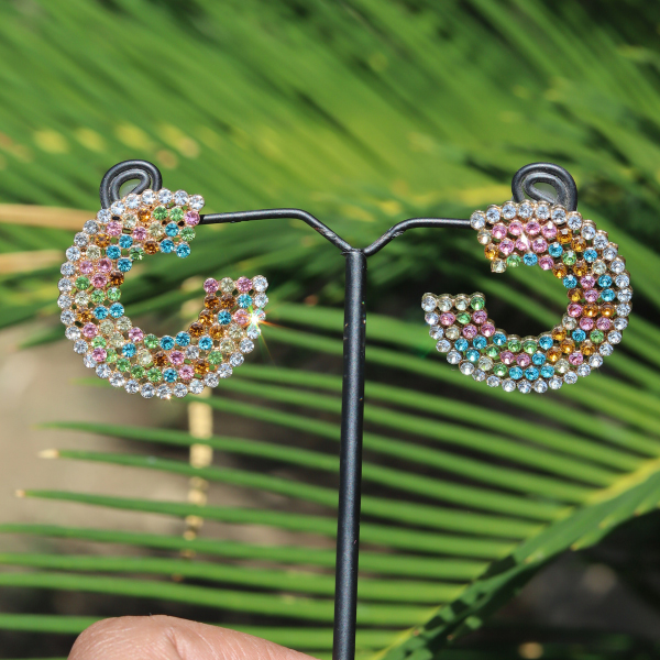Stunning Multicolor Round Earrings For Girls & Women